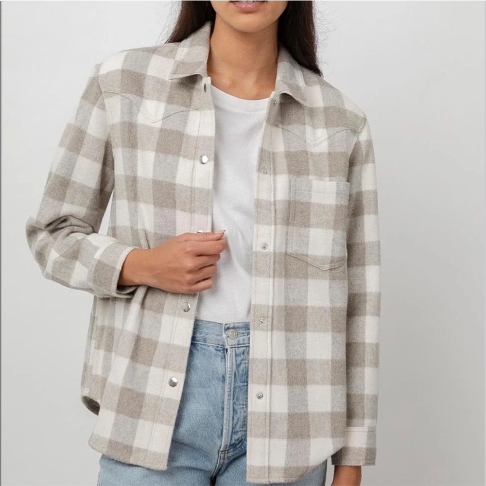 Rails Tripp Ivory Plaid Shacket Size Small - Picture 1 of 4